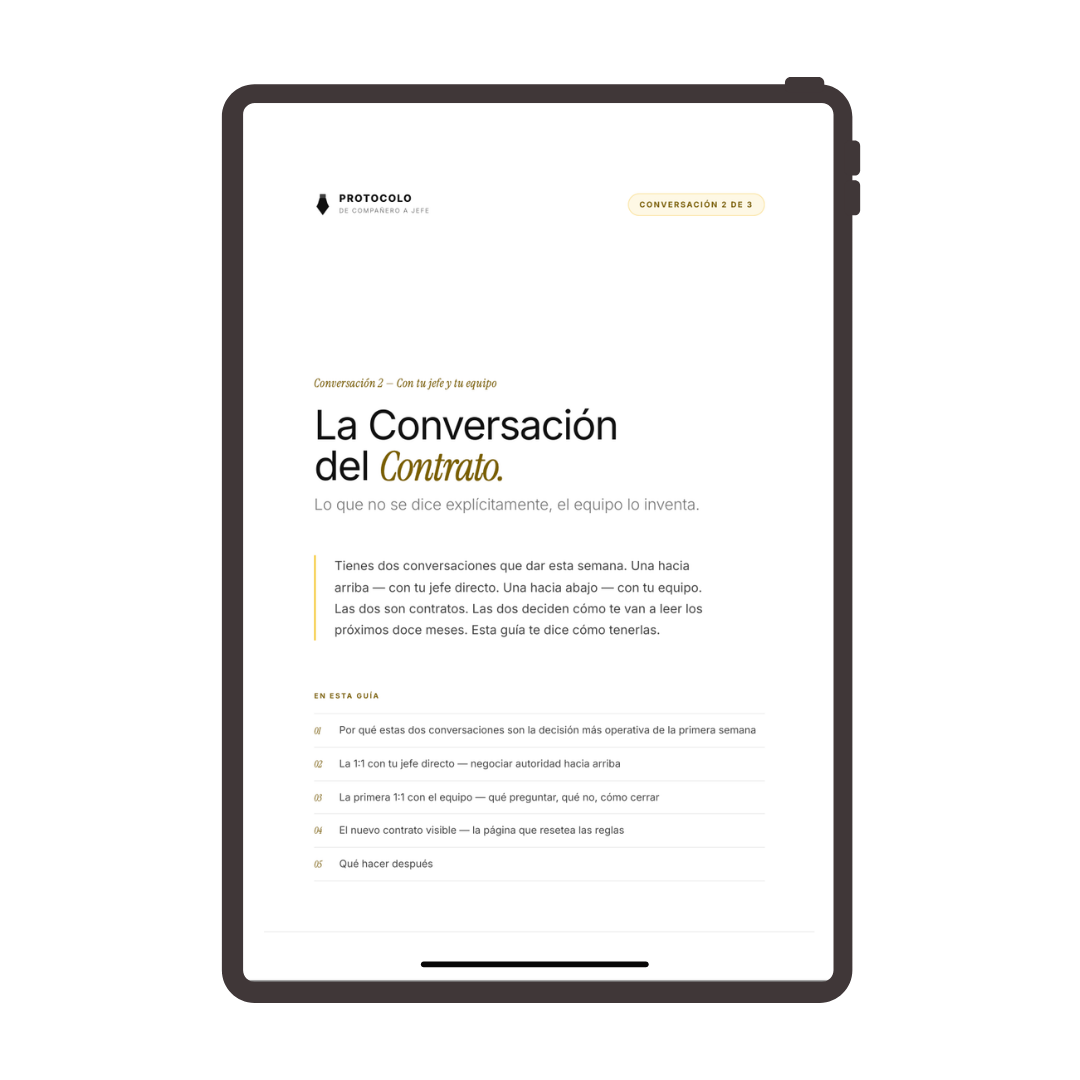 Mockup tablet — La Conversación del Contrato